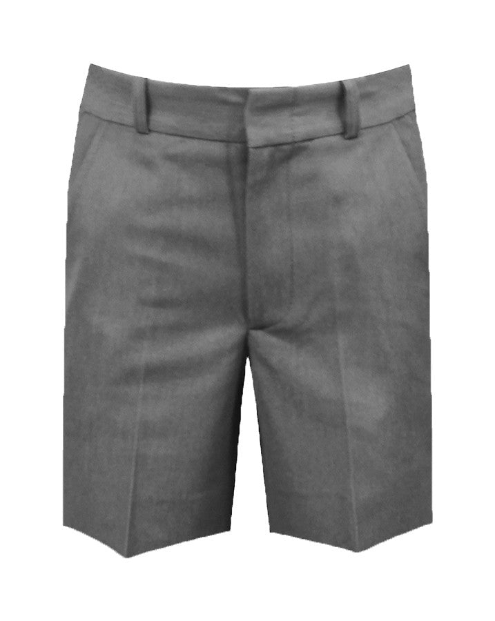 GREY ADJUSTABLE WAIST SHORTS, POLY/VISCOSE