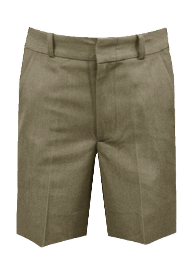 KHAKI REGULAR BACK SHORTS, POLY/COTTON