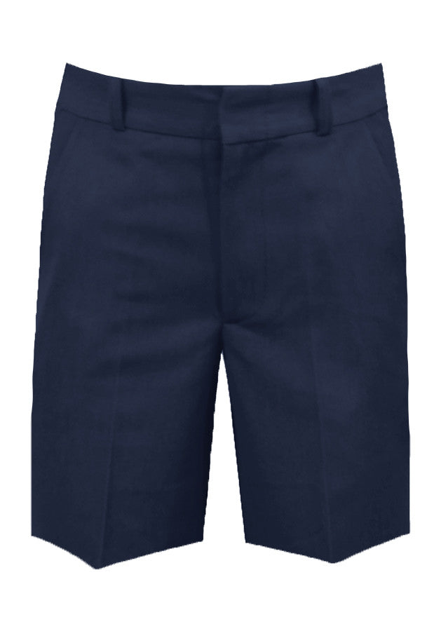 DARK NAVY ADJUSTABLE WAIST SHORTS, POLY/COTTON