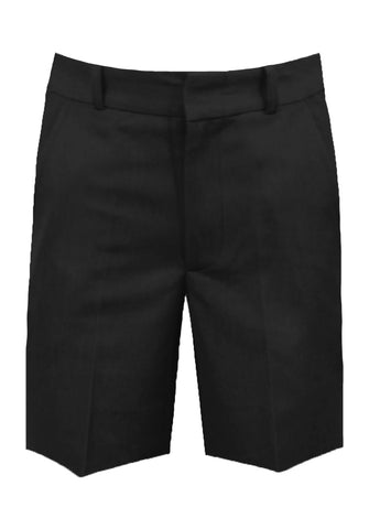 BLACK REGULAR BACK SHORTS, POLY/VISCOSE