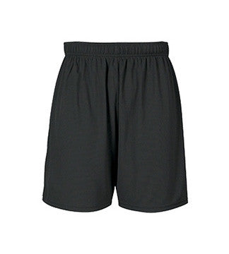 BLACK GYM SHORTS, WICKING, ADULT