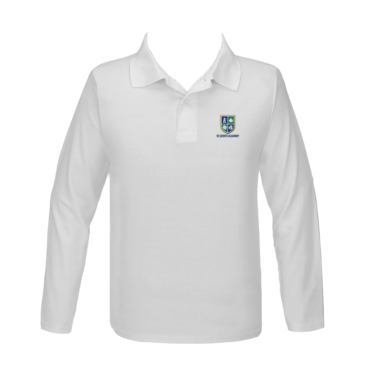 ST. JOHN&#39;S ACADEMY GOLF SHIRT, UNISEX, LONG SLEEVE, YOUTH