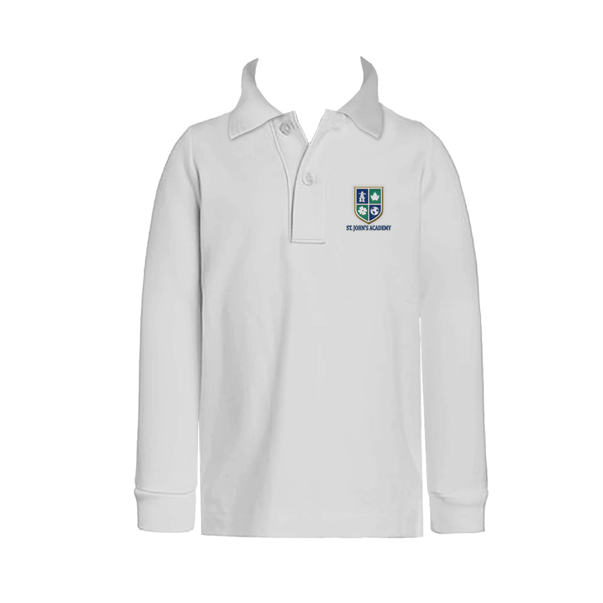 ST. JOHN&#39;S ACADEMY GOLF SHIRT, UNISEX, LONG SLEEVE, CHILD