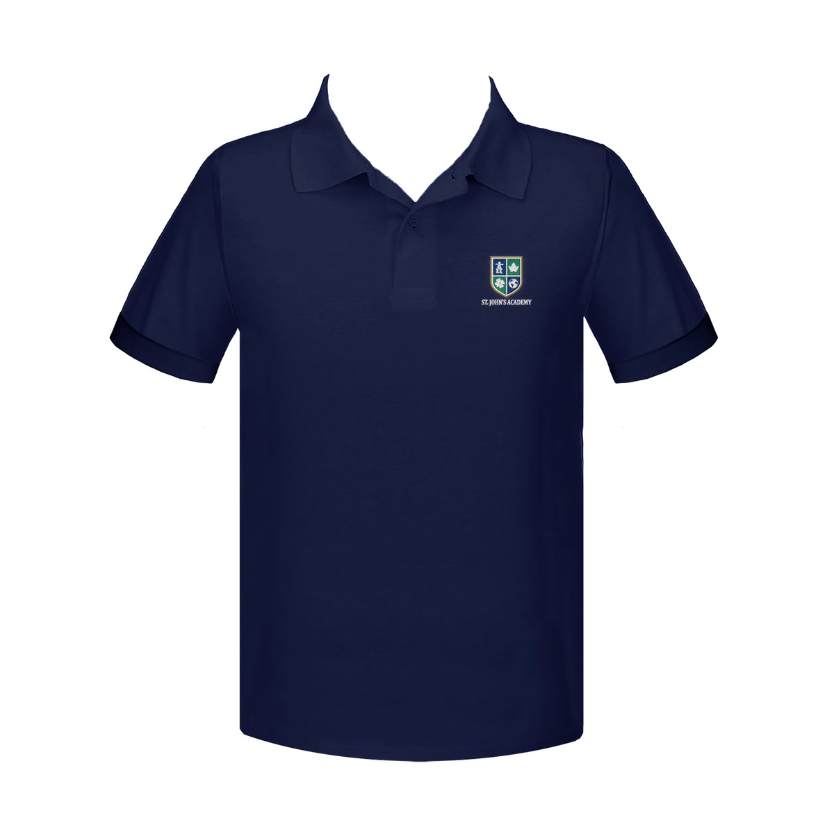 ST. JOHN&#39;S ACADEMY GOLF SHIRT, UNISEX, SHORT SLEEVE, ADULT