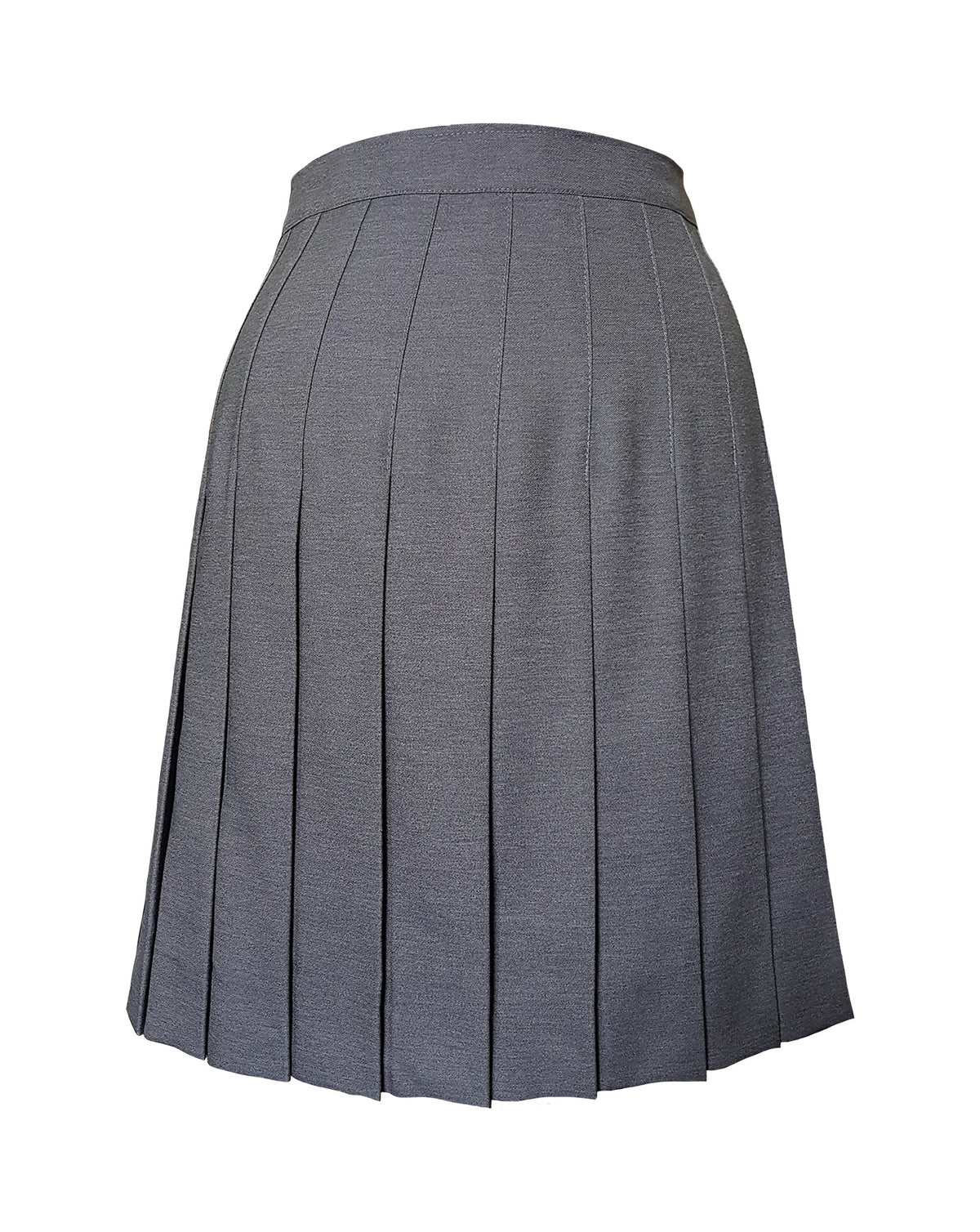 GREY CLASSIC WIDE FULL PLEAT SKIRT, REGULAR BACK, UP TO SIZE 29