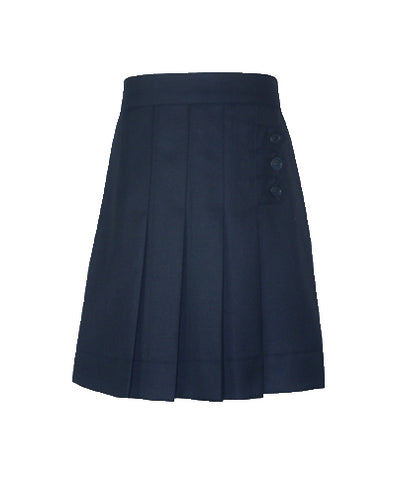 DARK NAVY THREE BUTTON SKORT WITH BIKE SHORTS, ADJUSTABLE WAIST