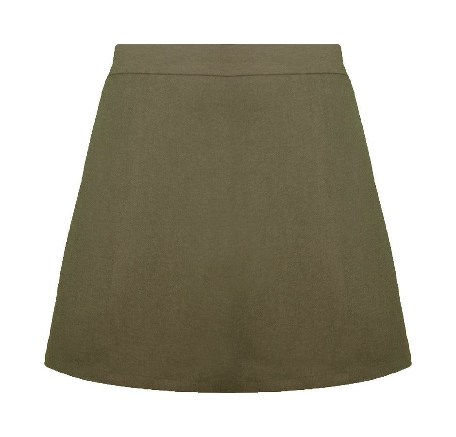 ***KHAKI ELASTIC BACK STANDARD SKORT, SIZE 27 AND UP *FINAL SALE*