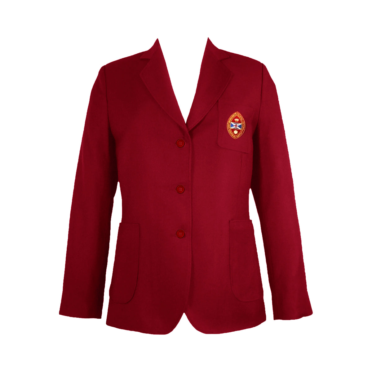 SMS EMBROIDERED BLAZER, MELTON, RED BUTTONS, LADIES