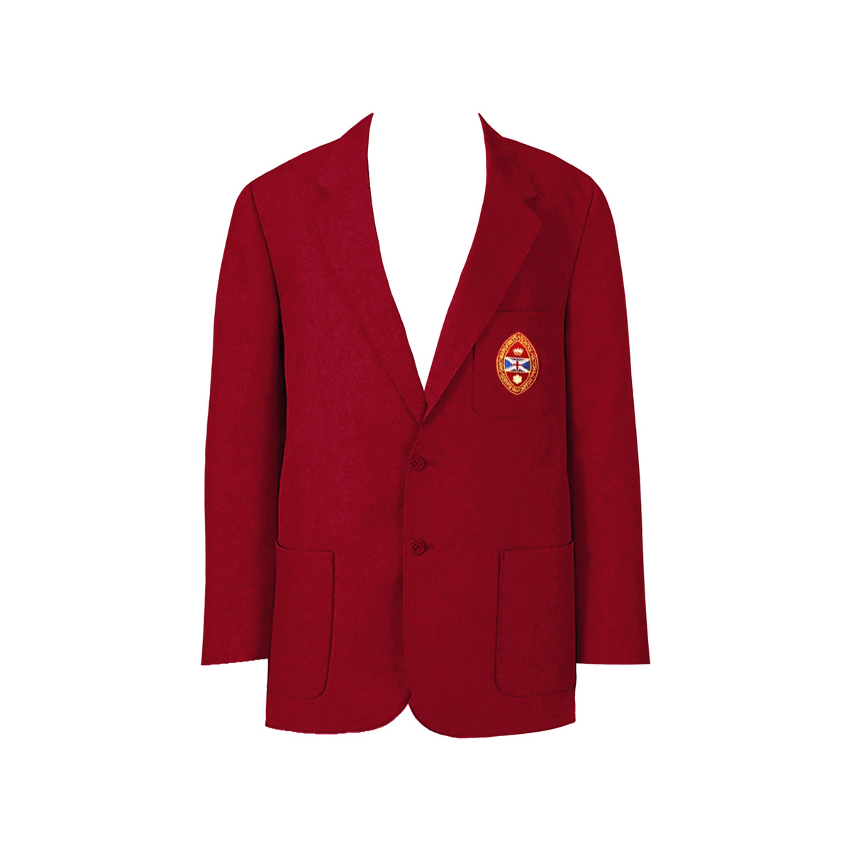 SMS EMBROIDERED GIRLS BLAZER, MELTON, RED BUTTONS, YOUTH