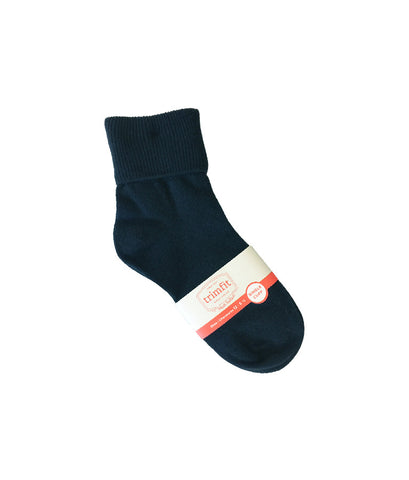 ***NAVY FOLD OVER ANKLE SOCKS, ADULT*