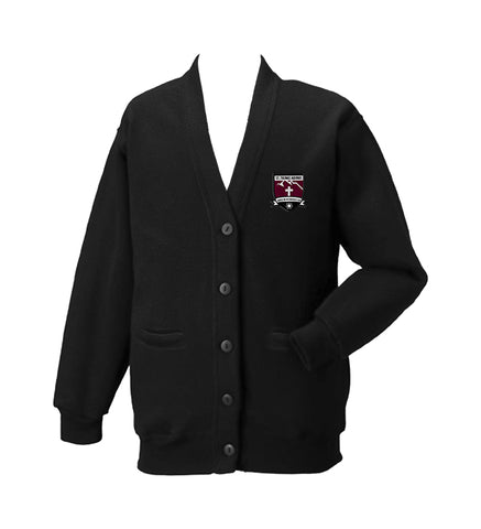 ST. THOMAS AQUINAS BLACK CARDIGAN, SIZE 44 AND UP
