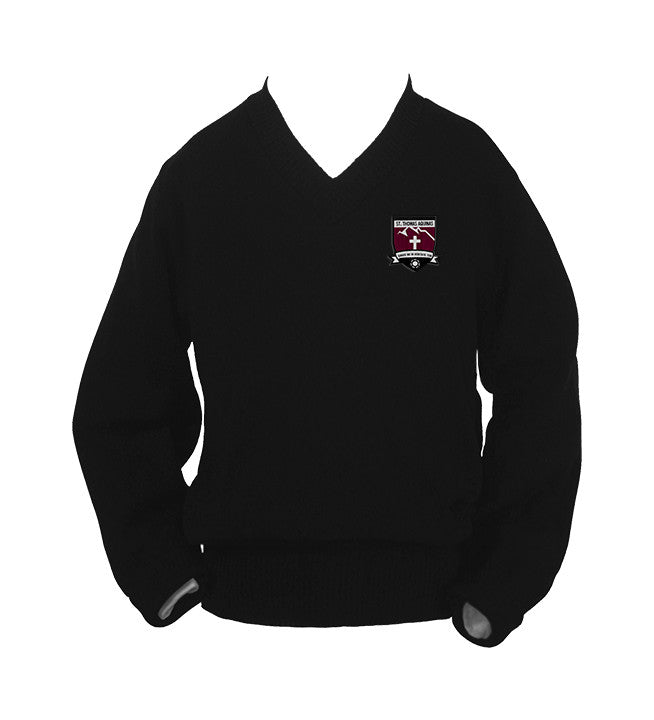 ST. THOMAS AQUINAS BLACK PULLOVER, UP TO SIZE 42