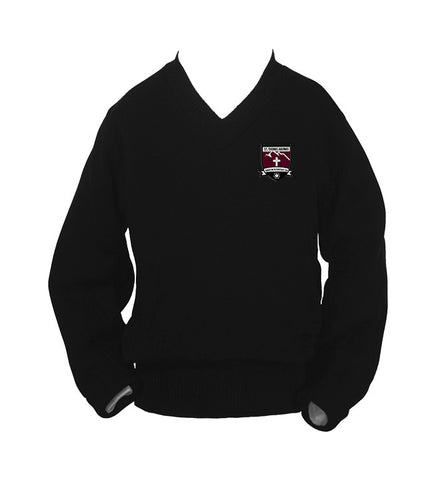 ST. THOMAS AQUINAS BLACK PULLOVER, UP TO SIZE 42