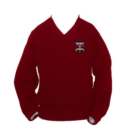 ST. THOMAS AQUINAS RED PULLOVER, UP TO SIZE 42