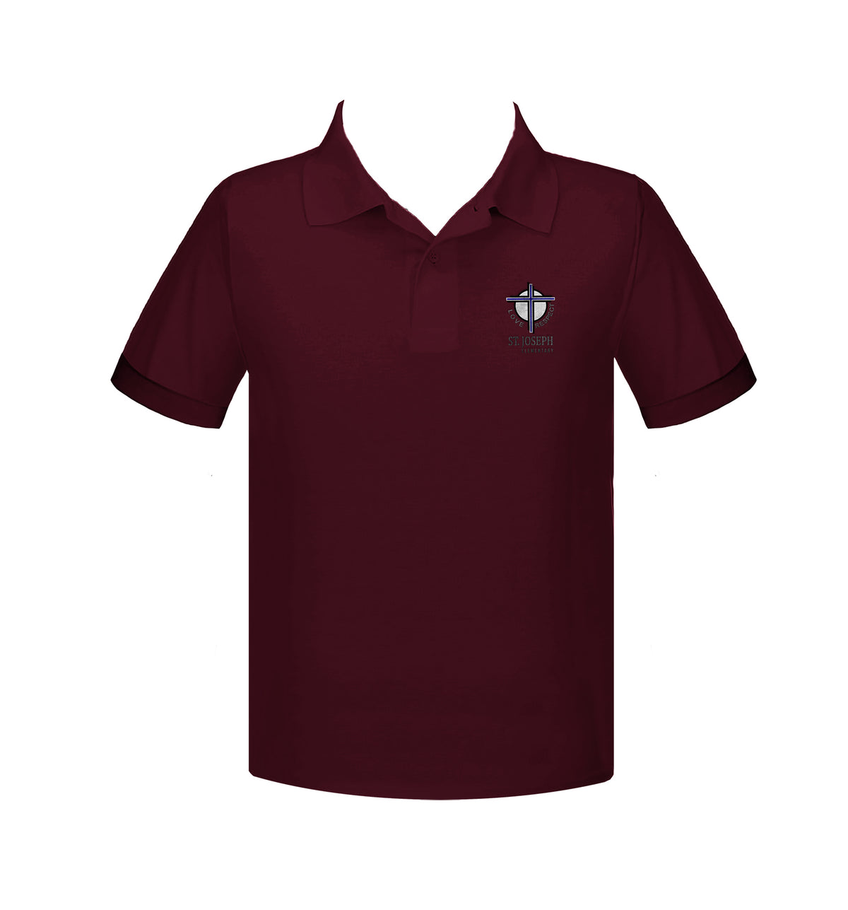 ST. JOSEPH MERLOT GOLF SHIRT, UNISEX, SHORT SLEEVE, ADULT