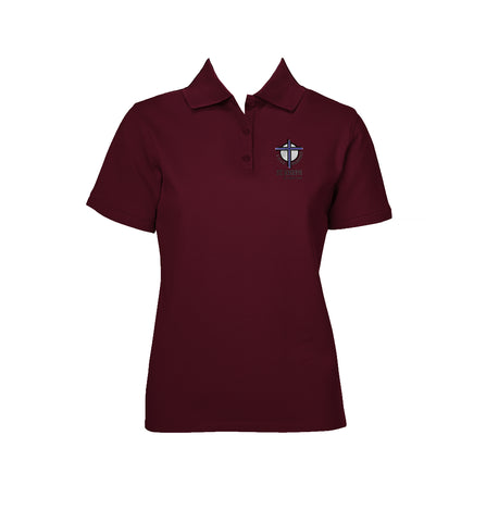 ST. JOSEPH MERLOT GOLF SHIRT, GIRLS, SHORT SLEEVE, ADULT