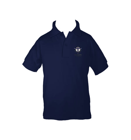 ST. JOSEPH NAVY GOLF SHIRT, UNISEX, SHORT SLEEVE, CHILD