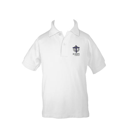 ST. JOSEPH WHITE GOLF SHIRT, UNISEX, SHORT SLEEVE, CHILD