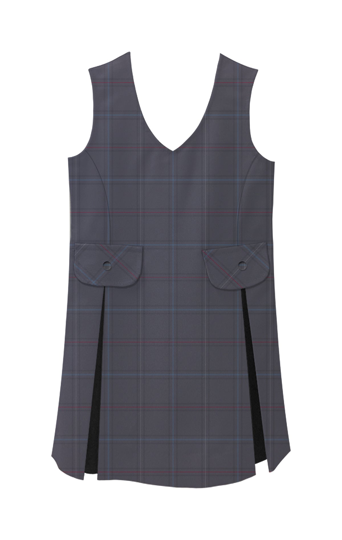 TARTAN TUNIC, V-NECK WITH TWO POCKETS, 2901-46