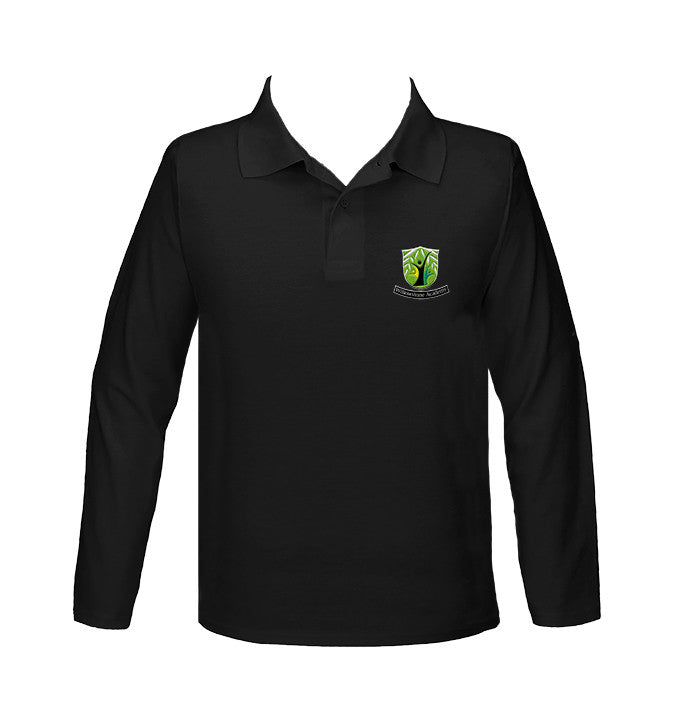 WILLOWSTONE ACADEMY BLACK GOLF SHIRT, UNISEX, LONG SLEEVE, YOUTH
