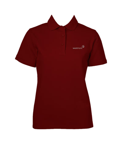 WESTMONT RUBY RED GOLF SHIRT, GIRLS, SHORT SLEEVE, ADULT