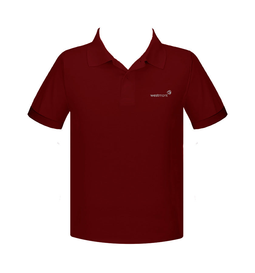 WESTMONT RUBY RED GOLF SHIRT, UNISEX, SHORT SLEEVE, YOUTH